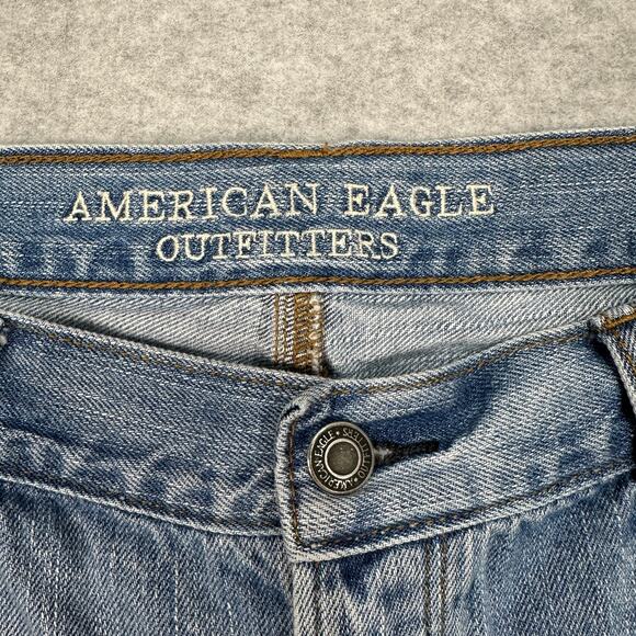 American Eagle Jeans WMNS 16L Blue Vintage Hi-Rise Two Tone Frayed Hem Festival - Picture 2 of 12